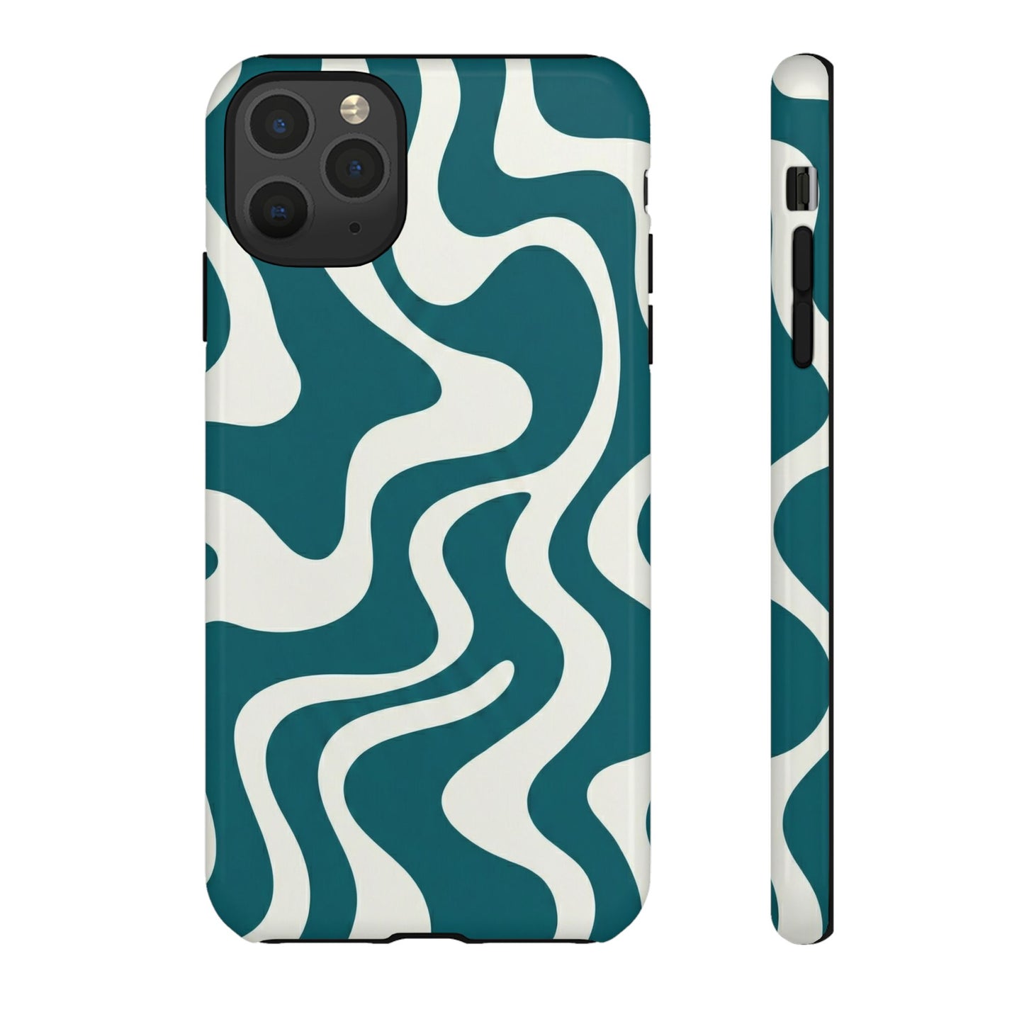 Teal Retro Swirl Tough Phone Case