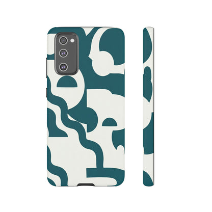 Abstract Teal Pattern Phone Case — Modern Geometric Tough Case