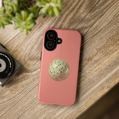 Disco Ball Tough Phone Case — Retro Pink Protective iPhone Cover