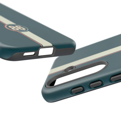Racing Stripe Phone Case - Retro Teal with Number 86