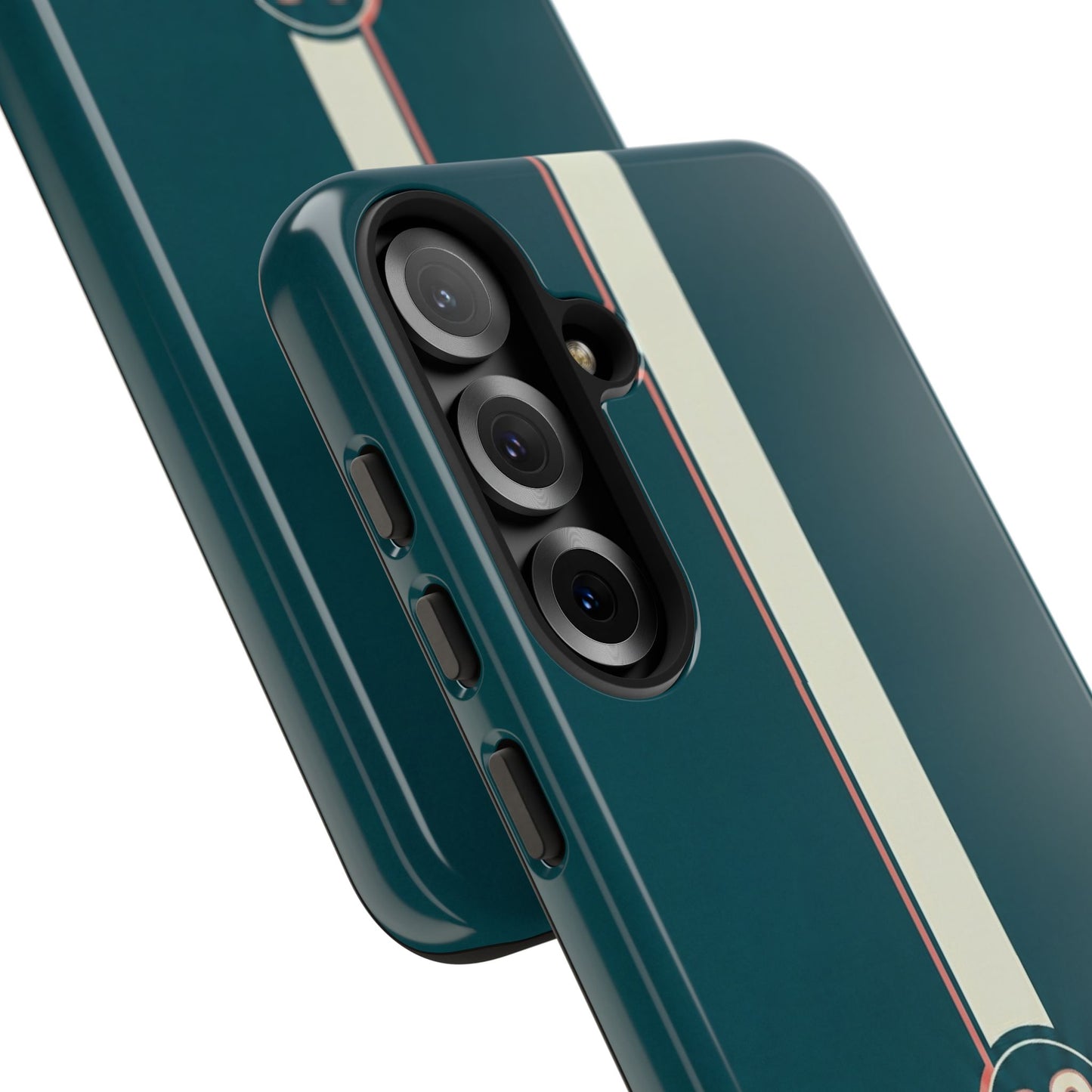 Racing Stripe Phone Case - Retro Teal with Number 86