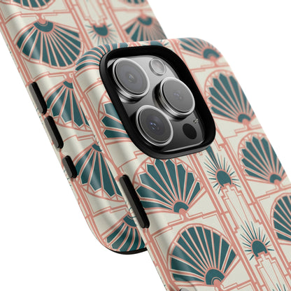 Art Deco Fan Pattern Tough Phone Case — Retro Geometric iPhone Cover