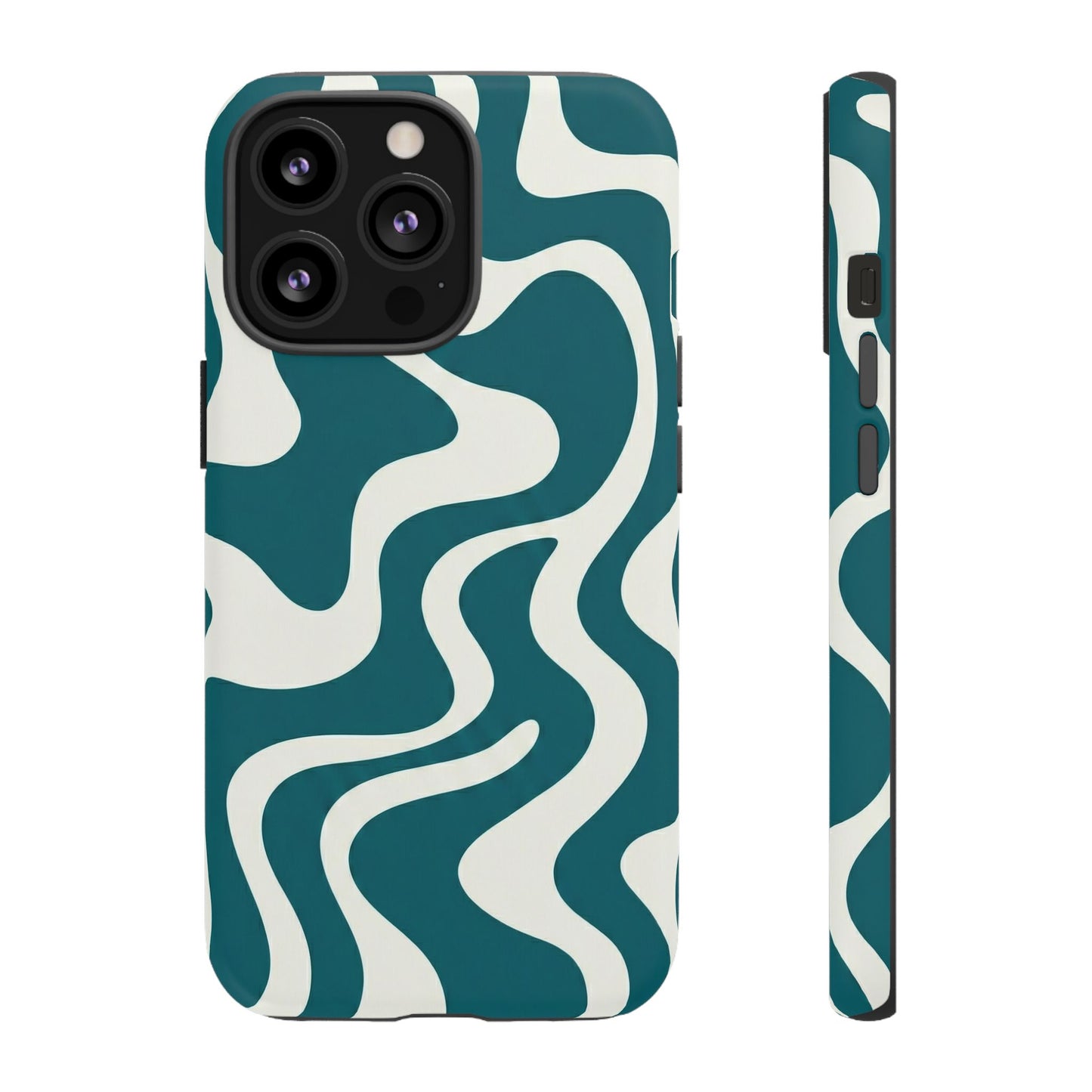 Teal Retro Swirl Tough Phone Case