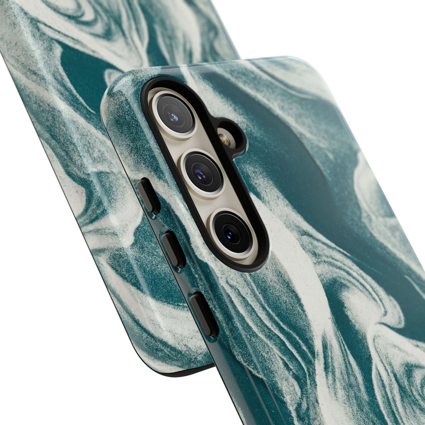 Teal Marble Tough Phone Case — Protective Artistic Swirl Design