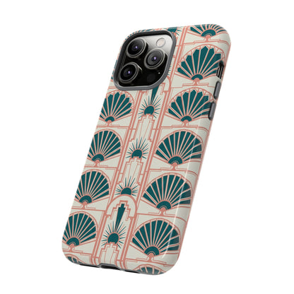 Art Deco Fan Pattern Tough Phone Case — Retro Geometric iPhone Cover