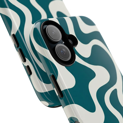 Teal Retro Swirl Tough Phone Case