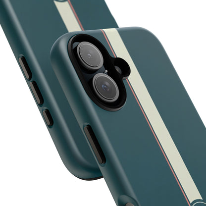 Racing Stripe Phone Case - Retro Teal with Number 86