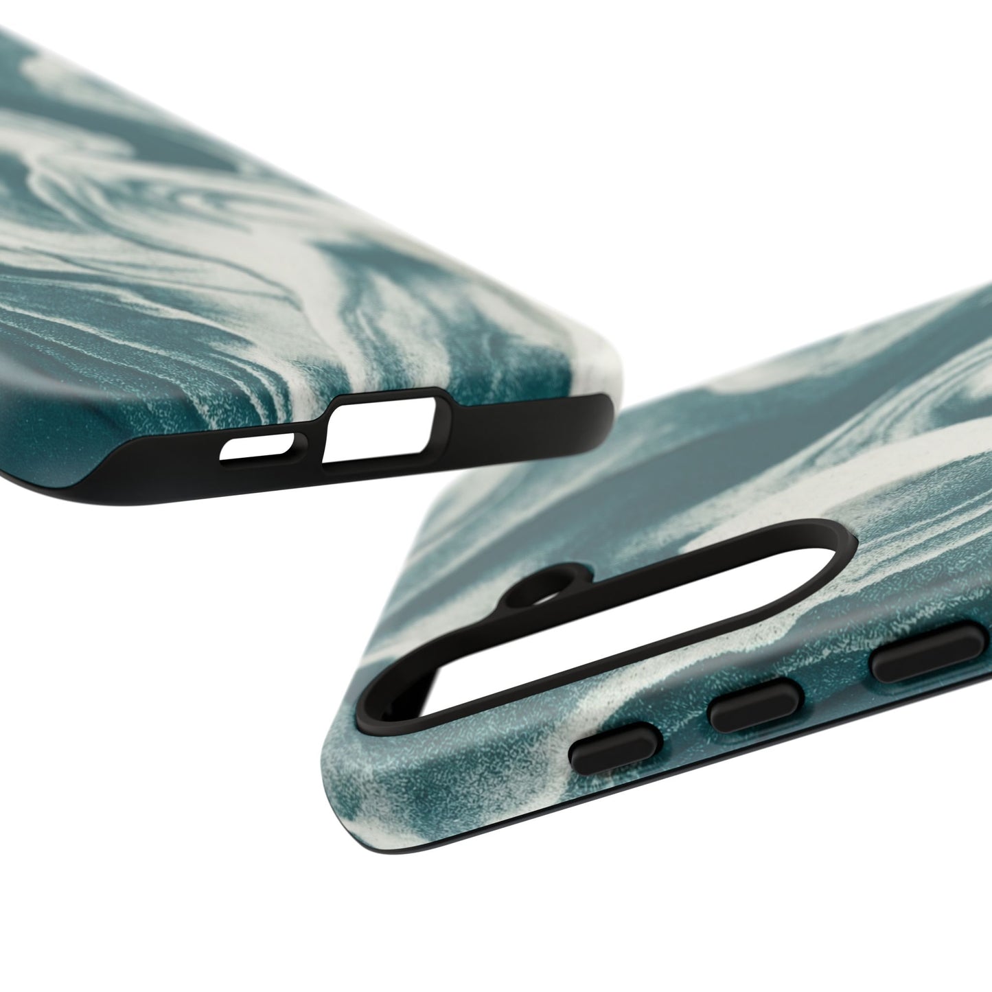 Teal Marble Tough Phone Case — Protective Artistic Swirl Design