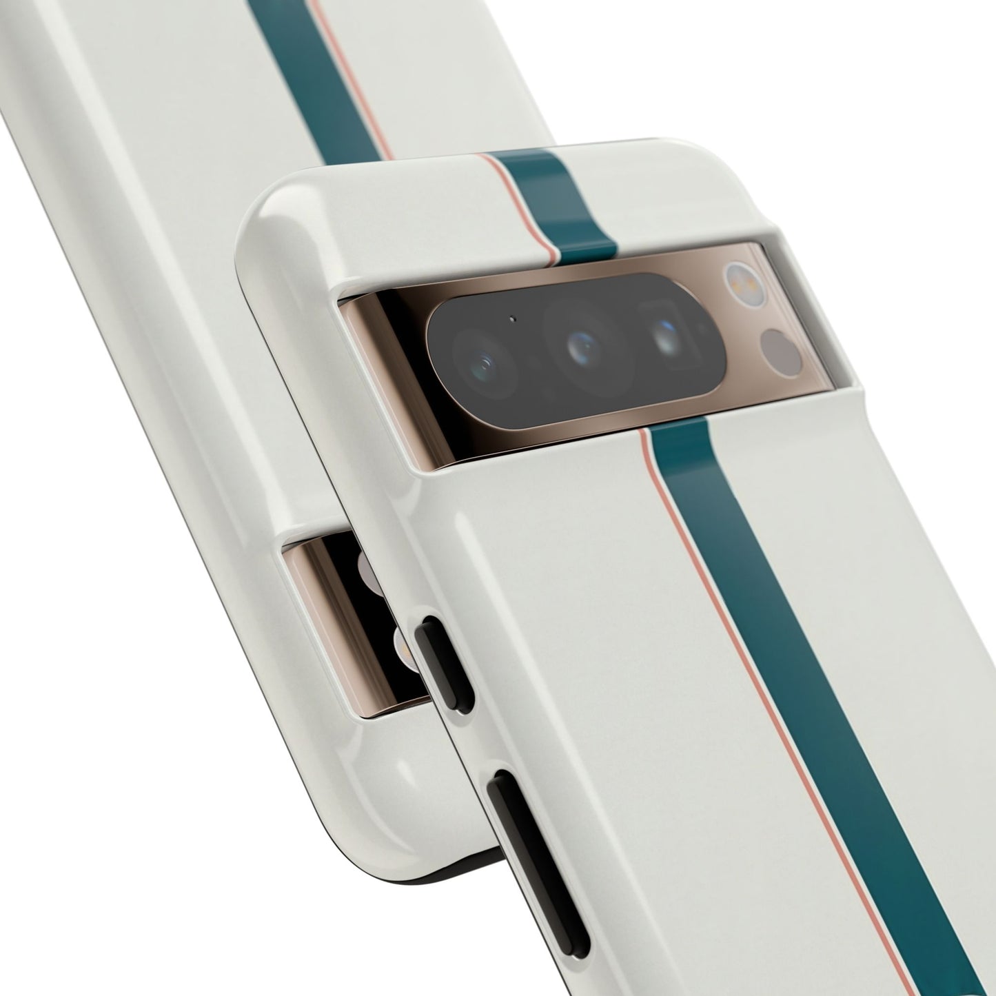 Racing Stripe Tough Phone Case — Retro White With '86 Circle Badge
