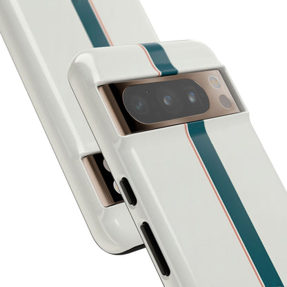 Racing Stripe Tough Phone Case — Retro White With '86 Circle Badge