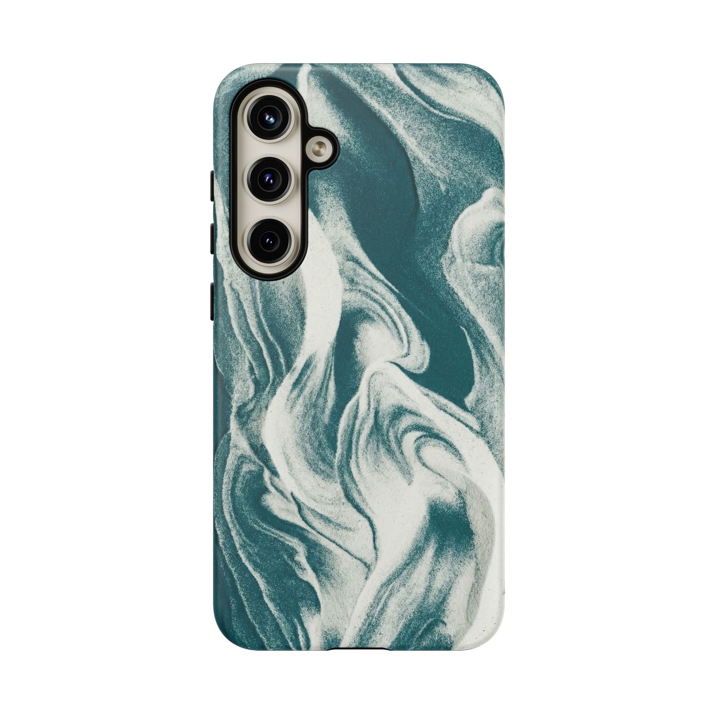 Teal Marble Tough Phone Case — Protective Artistic Swirl Design