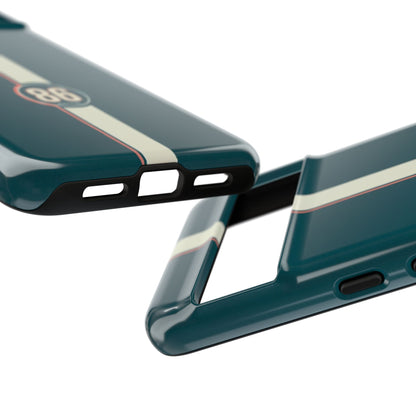 Racing Stripe Phone Case - Retro Teal with Number 86