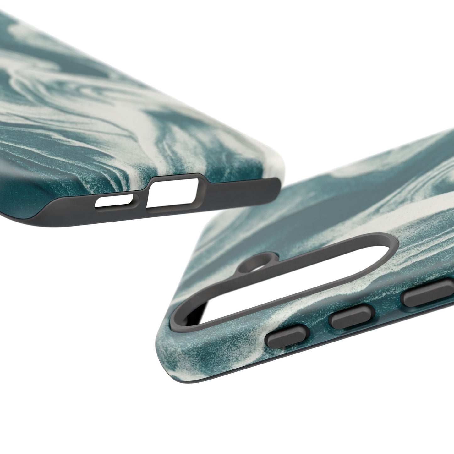 Teal Marble Tough Phone Case — Protective Artistic Swirl Design
