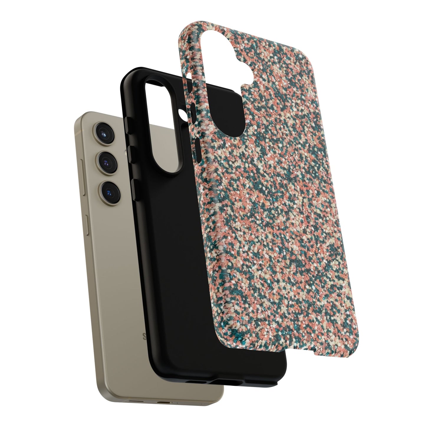 Speckled Pink & Teal Tough Phone Case — Durable Protective Cover