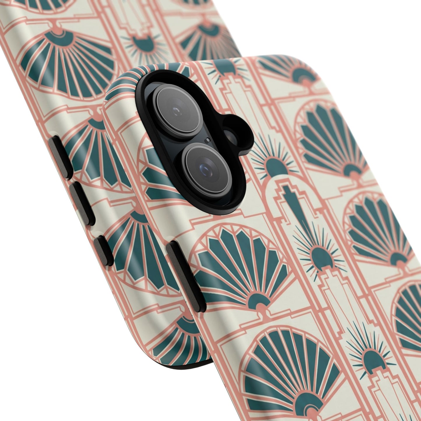 Art Deco Fan Pattern Tough Phone Case — Retro Geometric iPhone Cover
