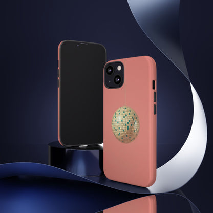 Disco Ball Tough Phone Case — Retro Pink Protective iPhone Cover