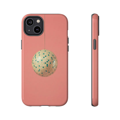 Disco Ball Tough Phone Case — Retro Pink Protective iPhone Cover
