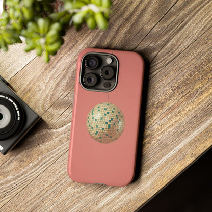 Disco Ball Tough Phone Case — Retro Pink Protective iPhone Cover