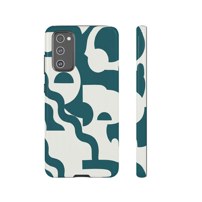 Abstract Teal Pattern Phone Case — Modern Geometric Tough Case