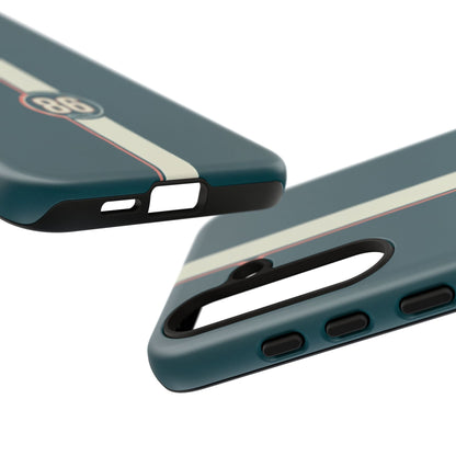 Racing Stripe Phone Case - Retro Teal with Number 86