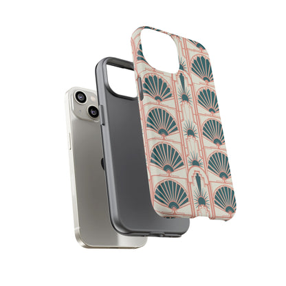 Art Deco Fan Pattern Tough Phone Case — Retro Geometric iPhone Cover