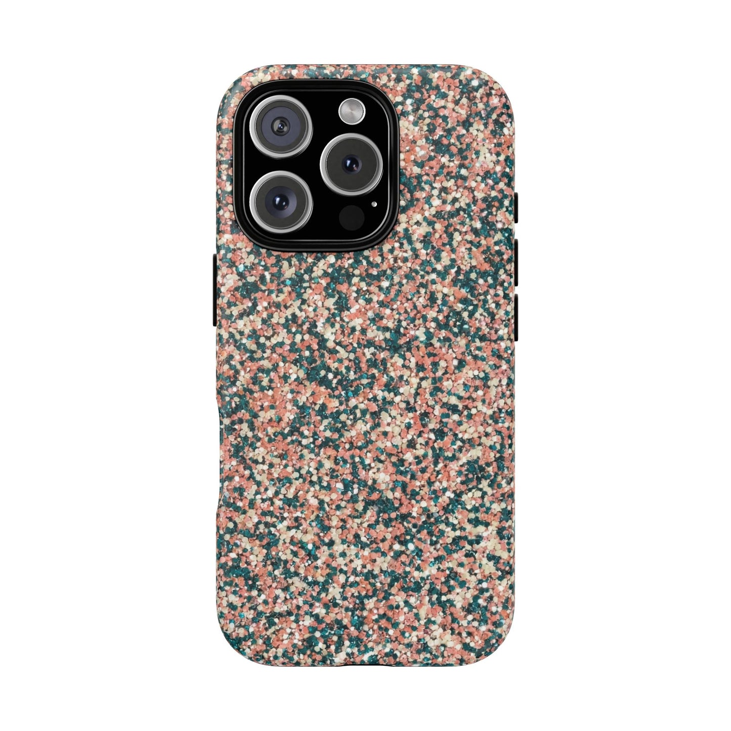 Glitter Speckle Tough Phone Case — Pink & Teal Protective Cover