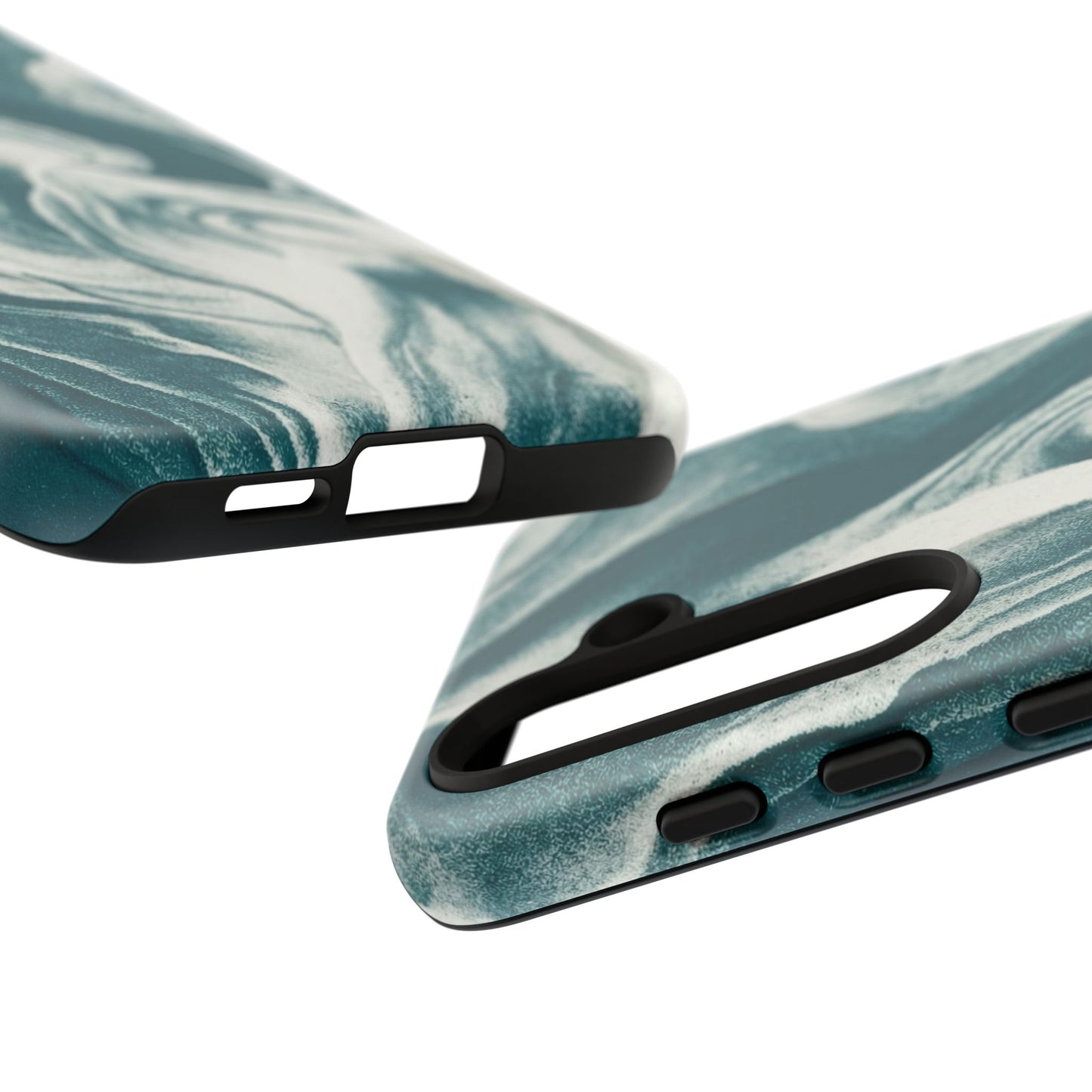 Teal Marble Tough Phone Case — Protective Artistic Swirl Design
