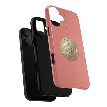 Disco Ball Tough Phone Case — Retro Pink Protective iPhone Cover