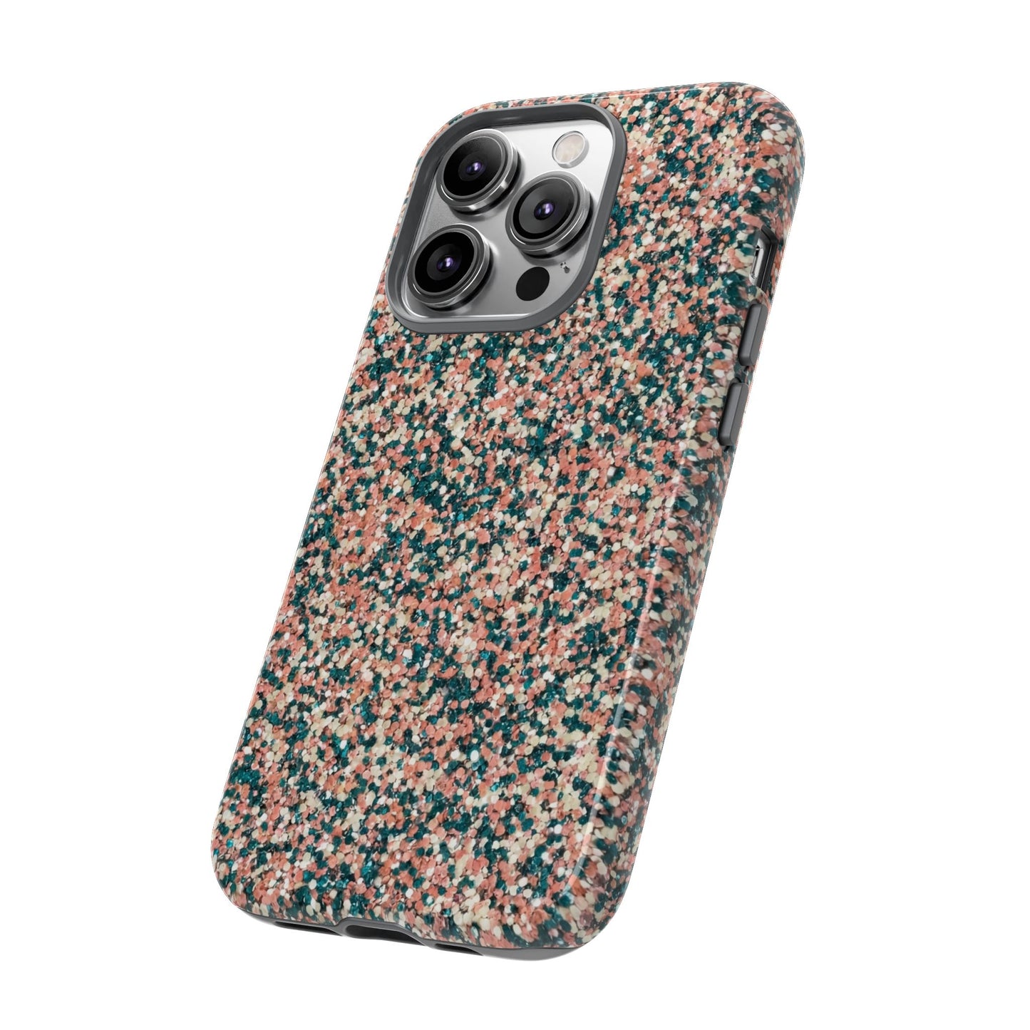 Glitter Speckle Tough Phone Case — Pink & Teal Protective Cover