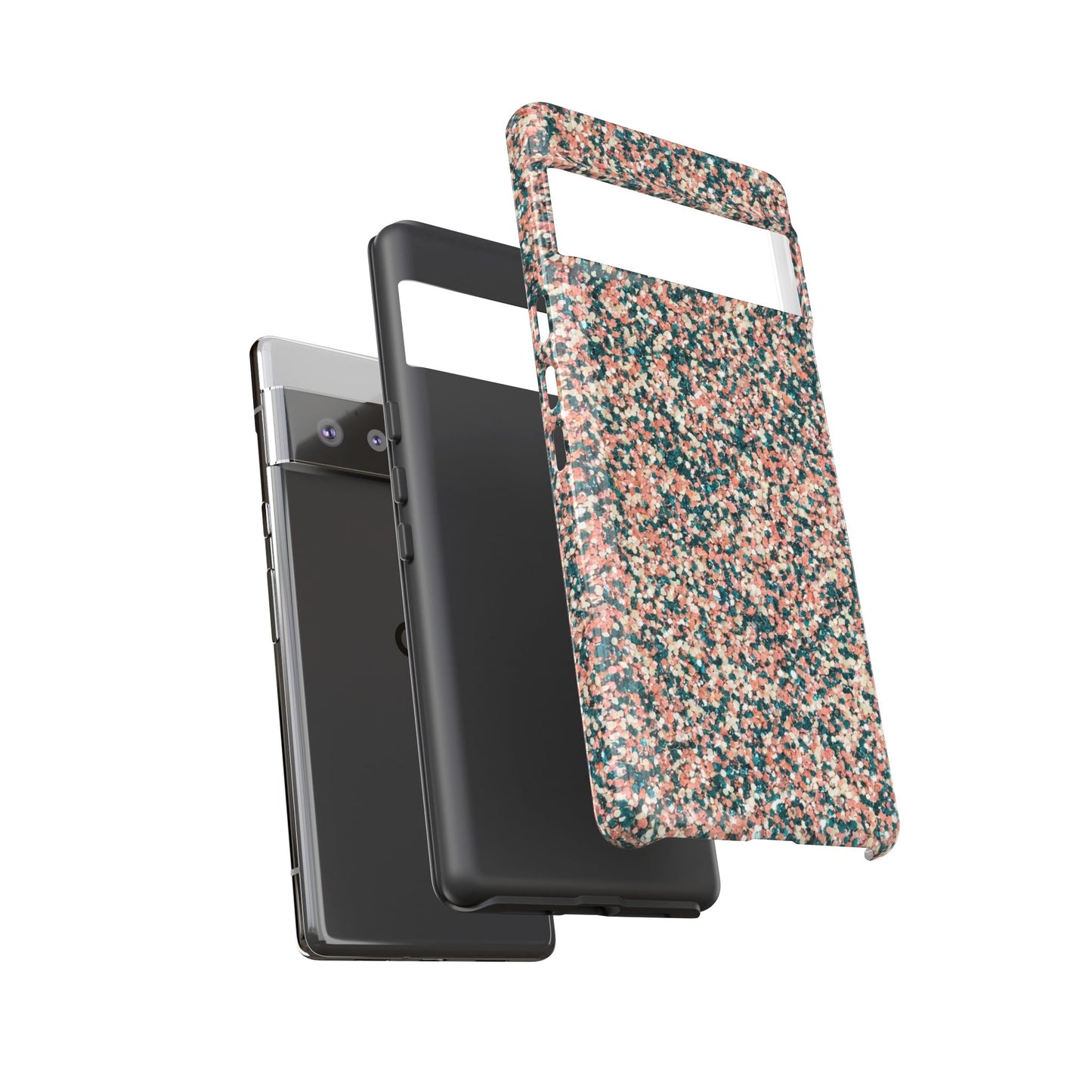 Speckled Confetti Tough Phone Case — Protective Floral Pink & Teal Design