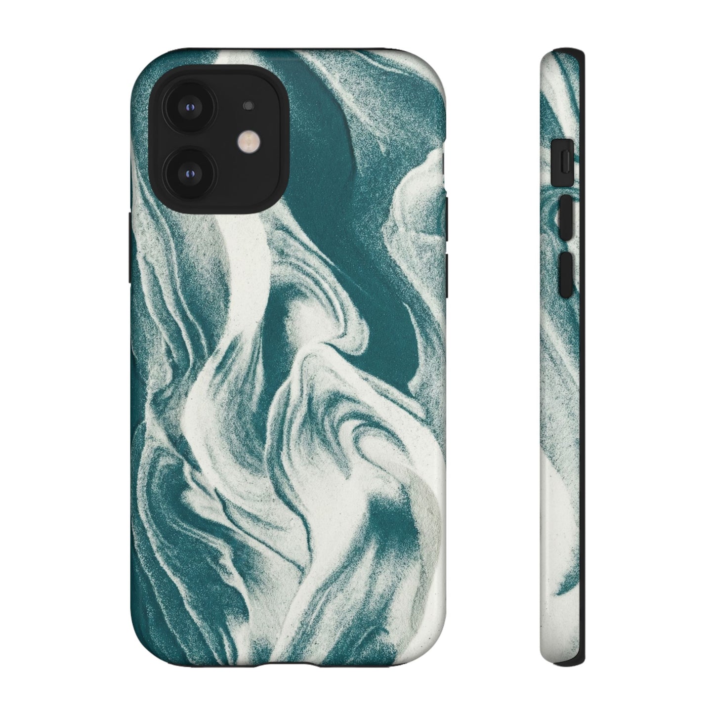 Marble Teal Tough Phone Case — Swirl Pattern Protective Cover