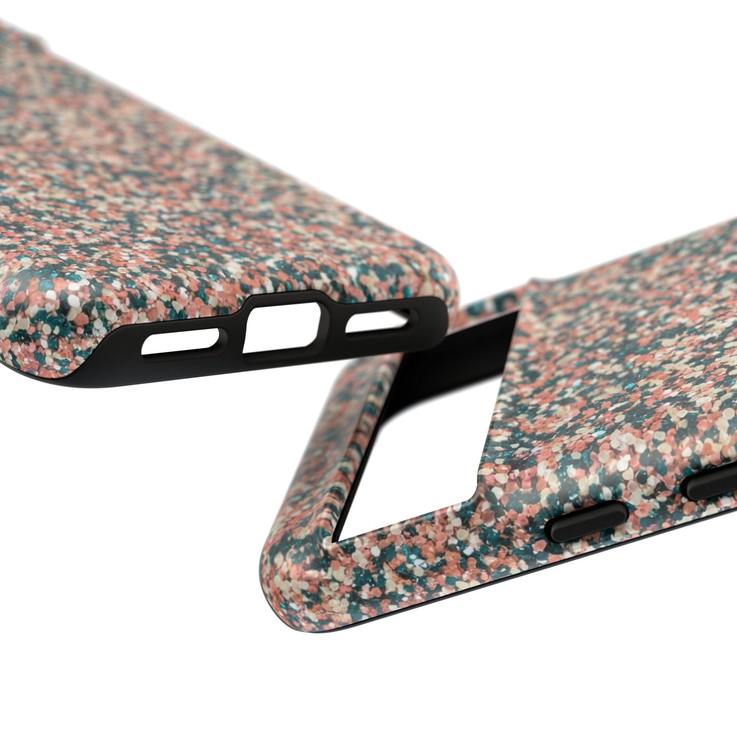 Speckled Confetti Tough Phone Case — Protective Floral Pink & Teal Design