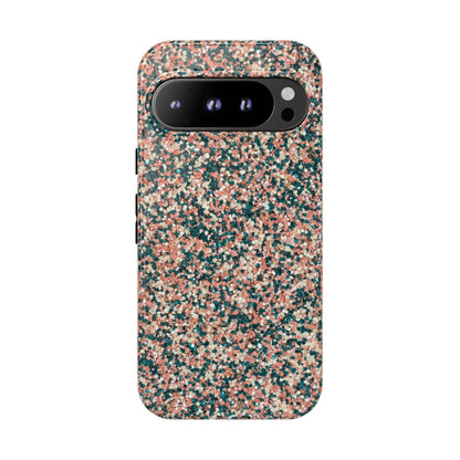 Speckled Confetti Tough Phone Case — Protective Floral Pink & Teal Design
