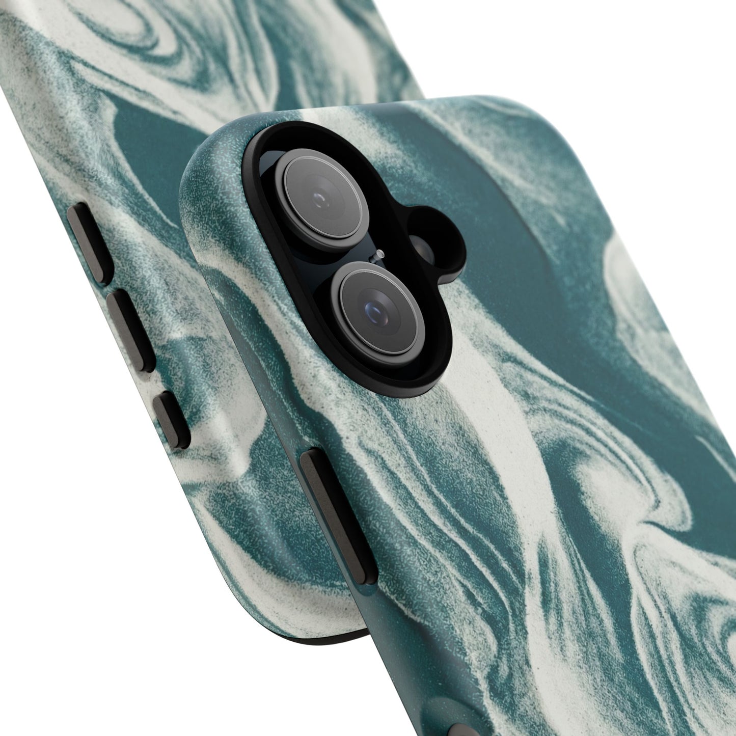 Marble Teal Tough Phone Case — Swirl Pattern Protective Cover