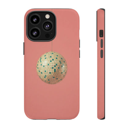 Disco Ball Tough Phone Case — Retro Pink Protective iPhone Cover