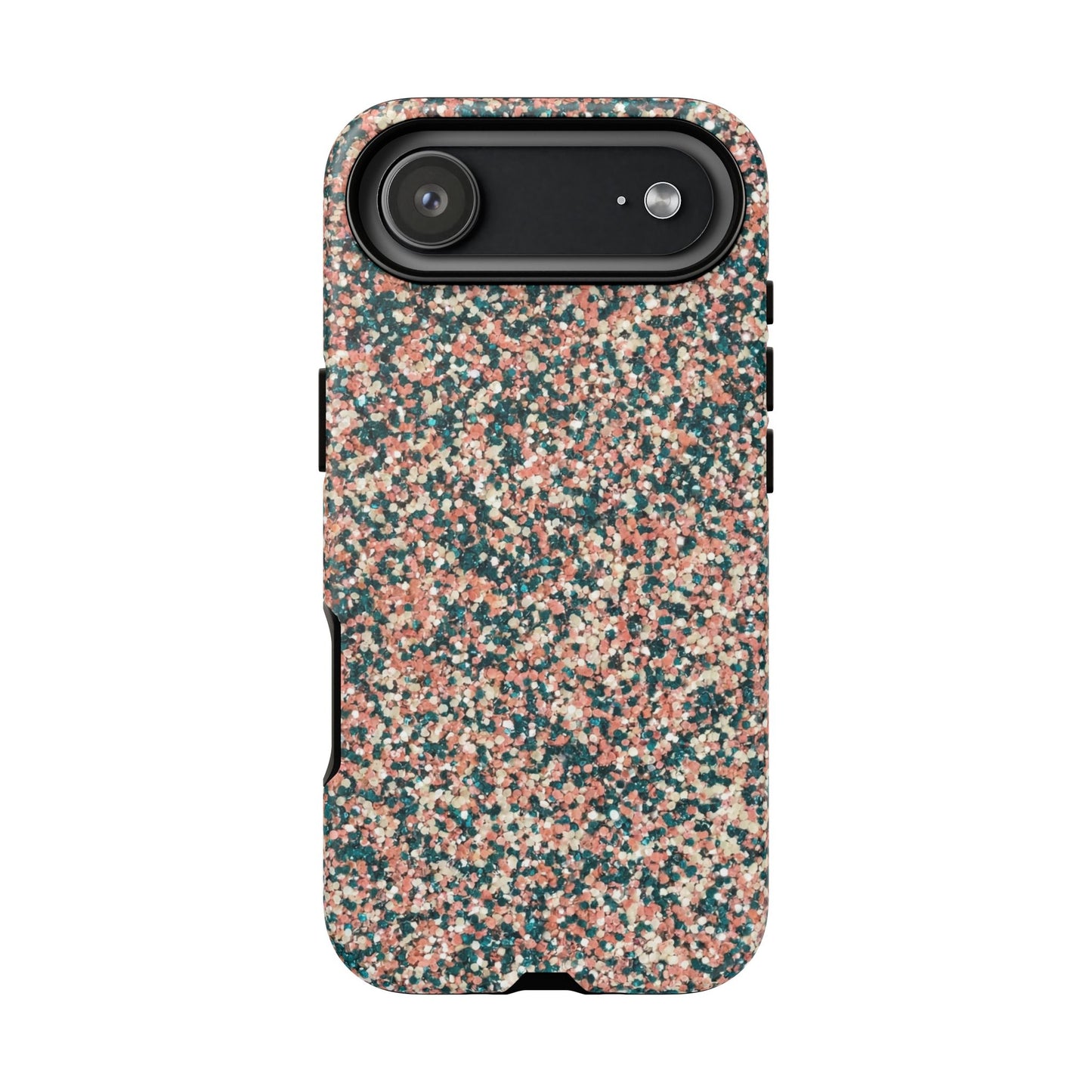 Glitter Speckle Tough Phone Case — Pink & Teal Protective Cover