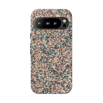 Speckled Confetti Tough Phone Case — Protective Floral Pink & Teal Design