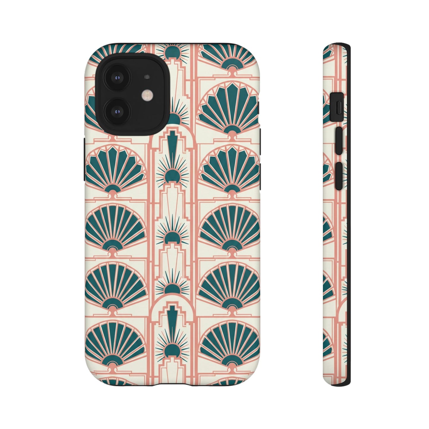 Art Deco Fan Pattern Tough Phone Case — Retro Geometric iPhone Cover