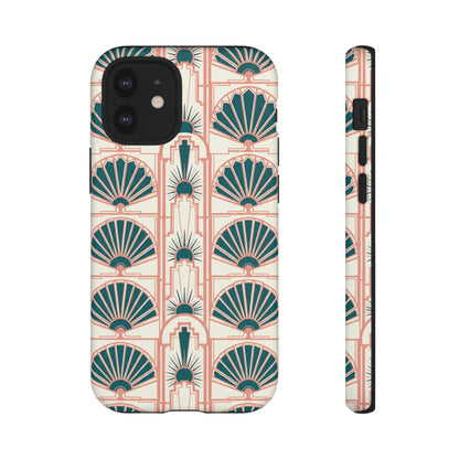 Art Deco Fan Pattern Tough Phone Case — Retro Geometric iPhone Cover