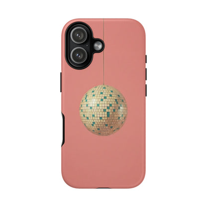 Disco Ball Tough Phone Case — Retro Pink Protective iPhone Cover