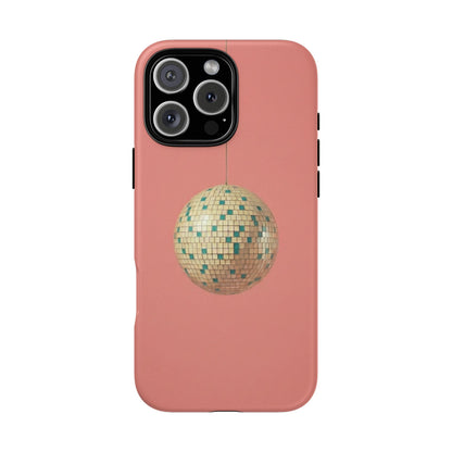 Disco Ball Tough Phone Case — Retro Pink Protective iPhone Cover