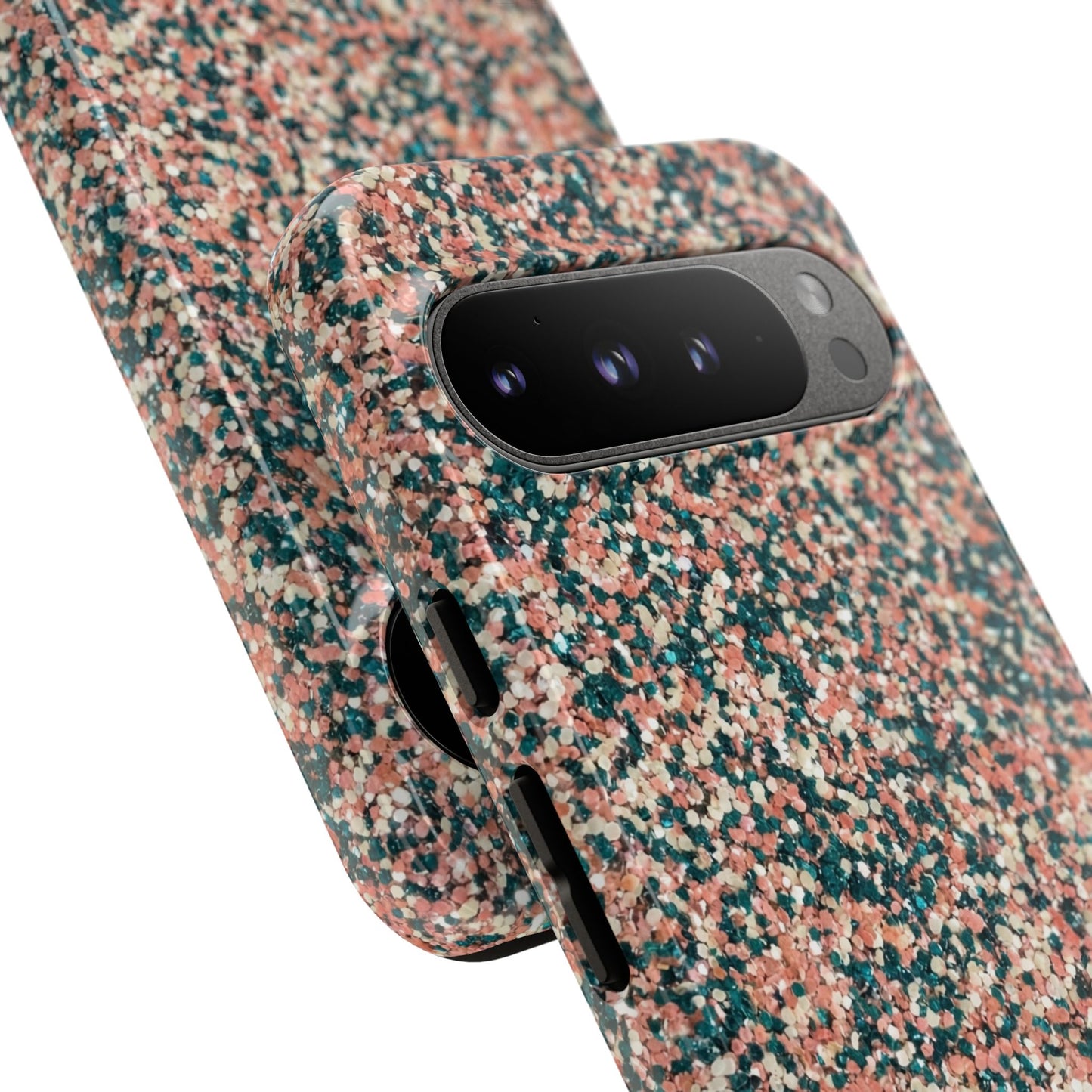 Speckled Confetti Tough Phone Case — Protective Floral Pink & Teal Design