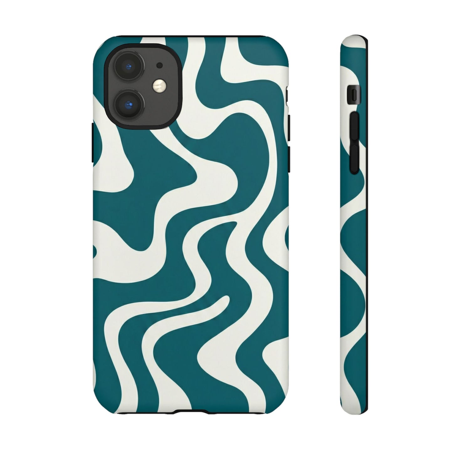 Teal Retro Swirl Tough Phone Case