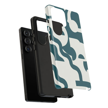 Abstract Teal Pattern Phone Case — Modern Geometric Tough Case