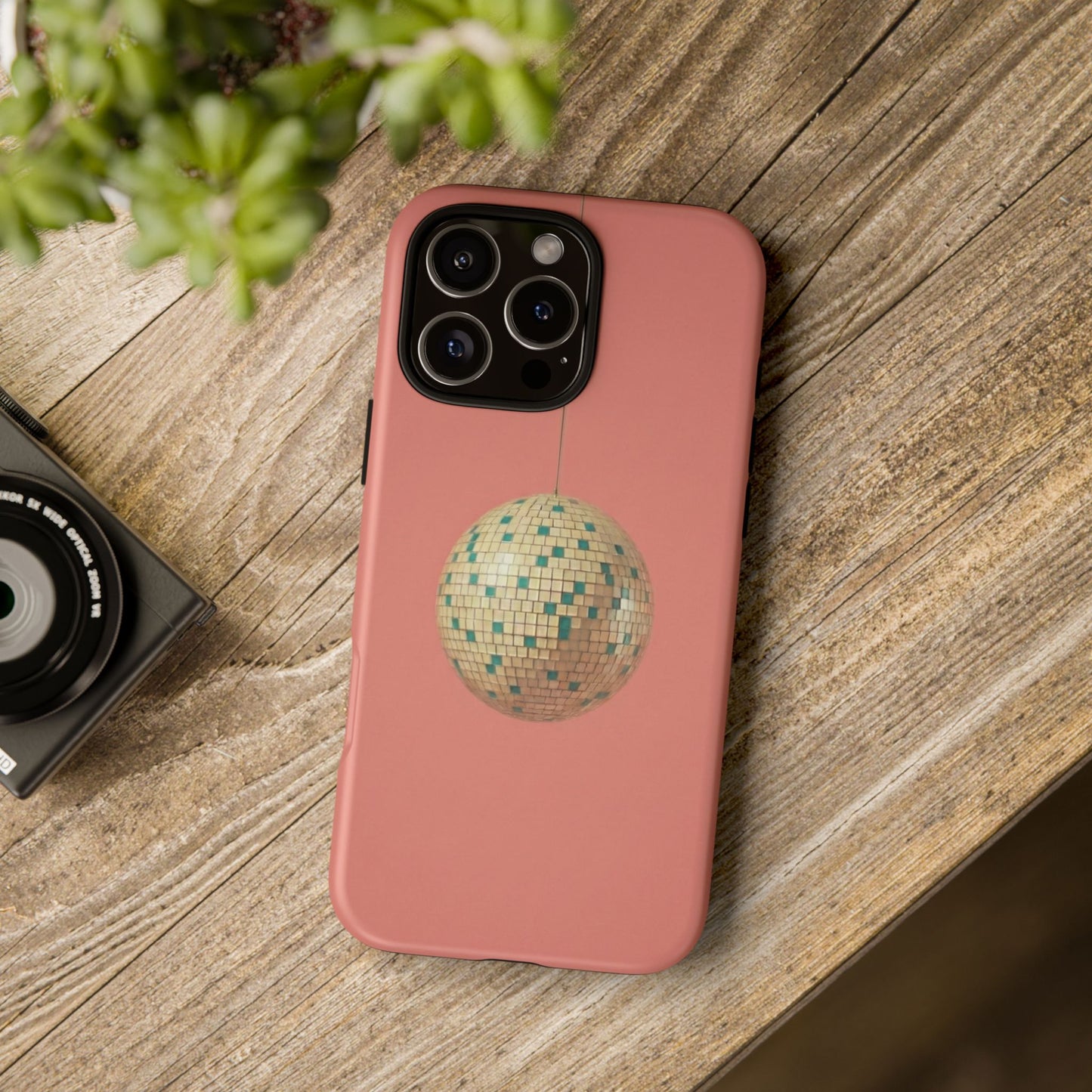 Disco Ball Tough Phone Case — Retro Pink Protective iPhone Cover