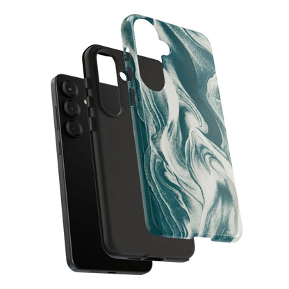 Teal Marble Tough Phone Case — Protective Artistic Swirl Design