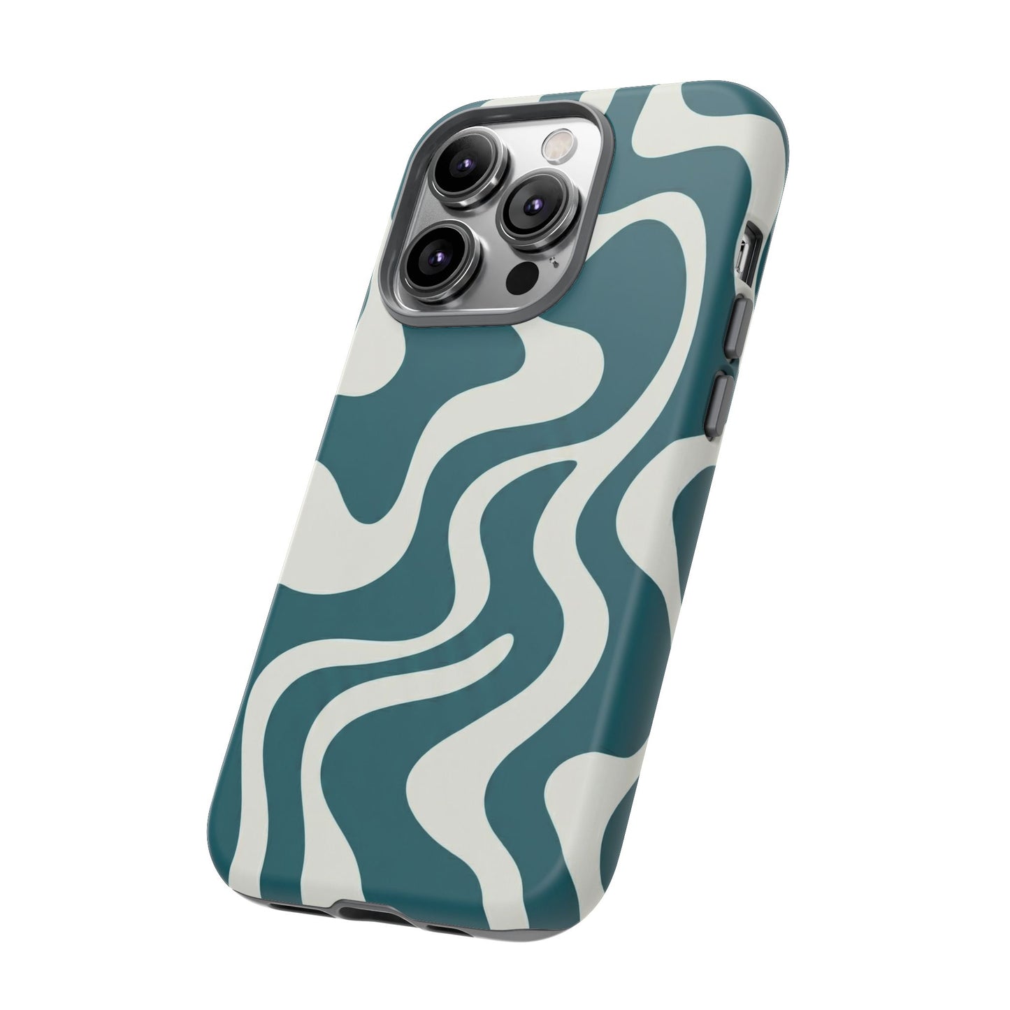Teal Retro Swirl Tough Phone Case