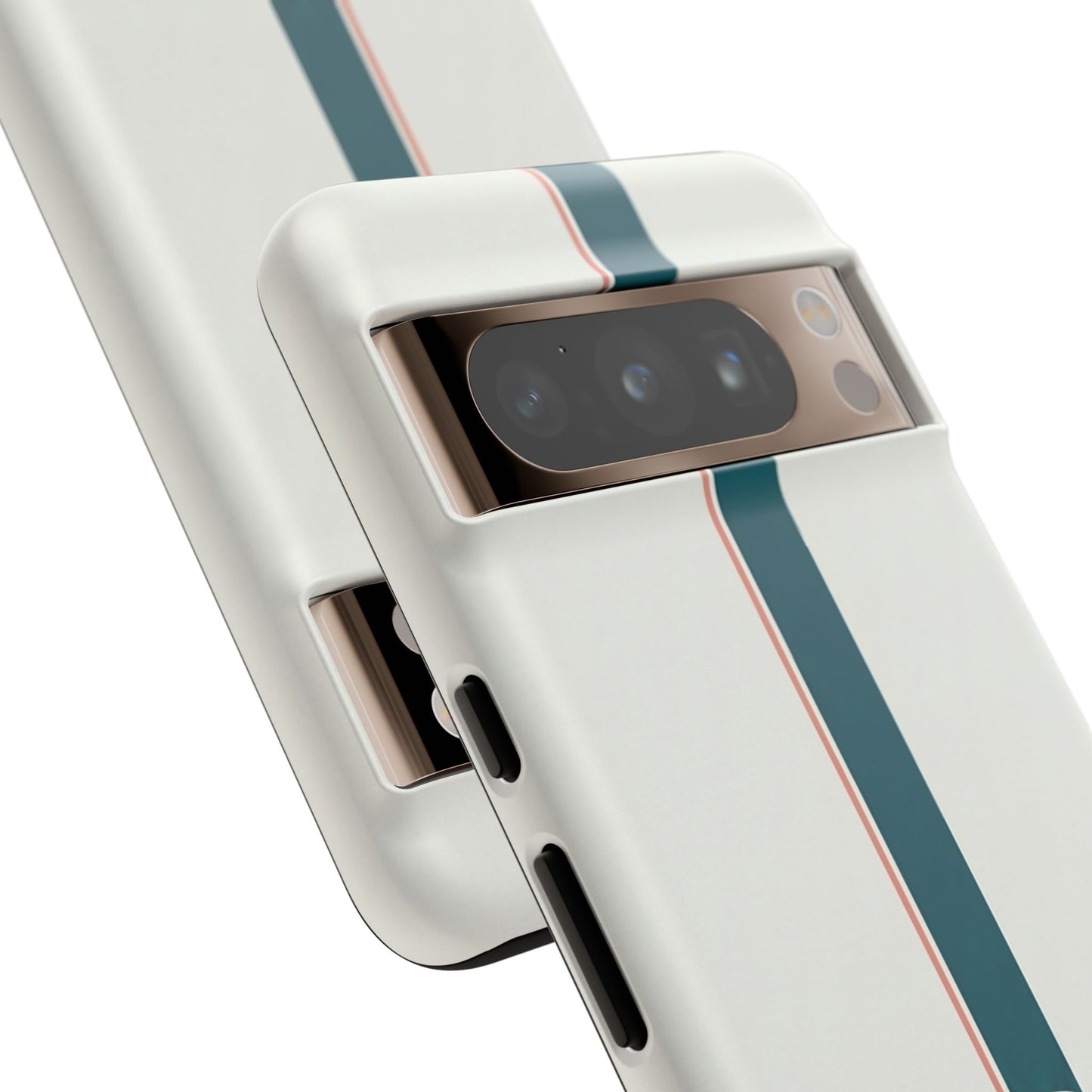 Racing Stripe Tough Phone Case — Retro White With '86 Circle Badge