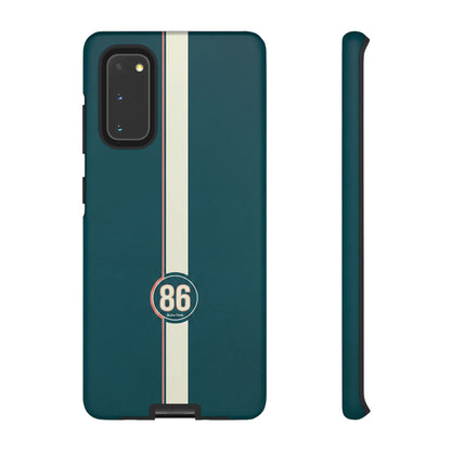 Racing Stripe Phone Case - Retro Teal with Number 86