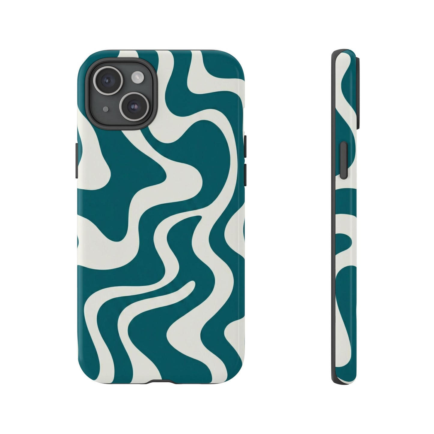 Teal Retro Swirl Tough Phone Case